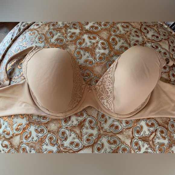 SOMA Embraceable Full Coverage Lace Trim Underwire Bra Size 36D Tan Beige 36 D - Picture 4 of 8